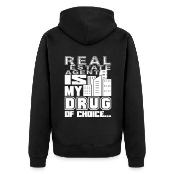 Real Estate Agent Real Estate Agent Choice - Unisex Premium Organic Zip Hoodie - black - Back - Nico (187cm)