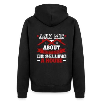 Real Estate Real Estate Selling Buying House - Unisex Premium Organic Zip Hoodie - black - Back - Nico (187cm)