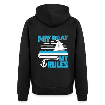 Sailor Sailor My Boat My Rules - Unisex Premium Organic Zip Hoodie - black - Back - Nico (187cm)