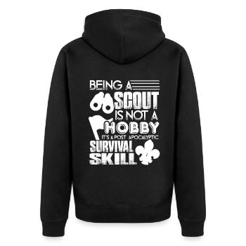 Scouting Scouting Is A Survival Skill - Unisex Premium Organic Zip Hoodie - black - Back - Nico (187cm)