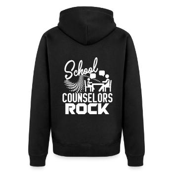 School Counselor School Counselors Rock - Unisex Premium Organic Zip Hoodie - black - Back - Nico (187cm)