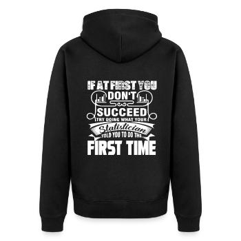 Statistician Statistician Told You To Do - Unisex Premium Organic Zip Hoodie - black - Back - Nico (187cm)
