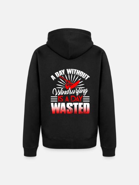 Windsurfing A Day Without Windsurfing - Unisex Premium Organic Zip Hoodie - black