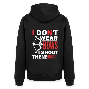 Archery Archery I Shoot Them - Unisex Premium Organic Zip Hoodie - black - Back - Nico (187cm)