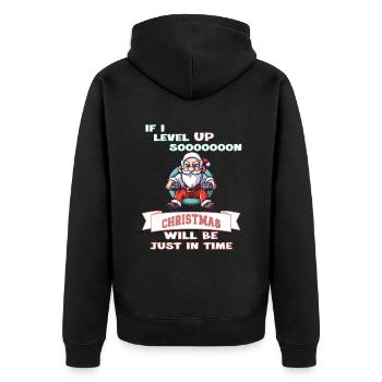 Si je monte de niveau bientôt, Noël arrivera juste à temps - Veste à capuche bio Premium Unisexe - noir - Dos - Nico (187cm)
