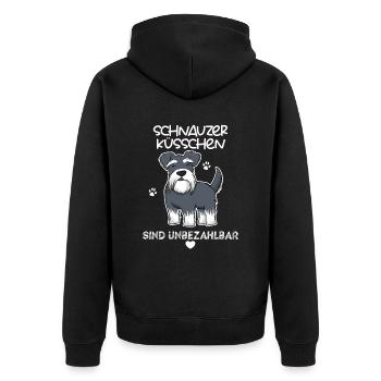 Schnauzer Küsschen sind unbezahlbar - Unisex Premium Bio Zip Hoodie - Schwarz - Hinten - Nico (187cm)