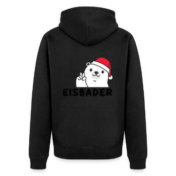 eisbader eisbär winterbader winter polar arktis - Unisex Premium Bio Zip Hoodie - Schwarz - Hinten - Nico (187cm)