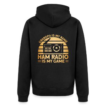 Amateur radio radio amateur Morse code send Gesche - Unisex Premium Organic Zip Hoodie - black - Back - Nico (187cm)