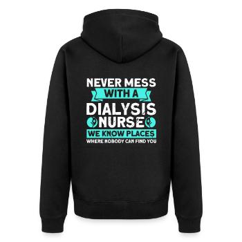 Nurses Dialysis Treatment Nursing - Unisex Premium Organic Zip Hoodie - black - Back - Nico (187cm)