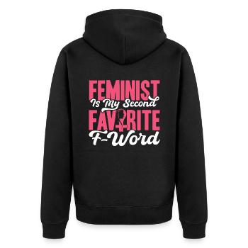 Égalité des sexes Égalité des sexes - Veste à capuche bio Premium Unisexe - noir - Dos - Nico (187cm)