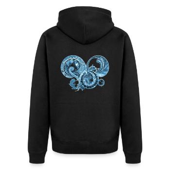 Ornement bleu - Veste à capuche bio Premium Unisexe - noir - Dos - Nico (187cm)