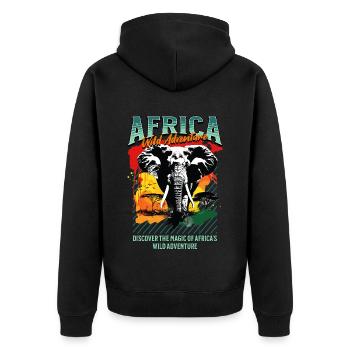 Afrique Éléphant Nature Aventure Safari en pleine nature - Veste à capuche bio Premium Unisexe - noir - Dos - Nico (187cm)