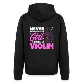Geigenspieler Orchester-Violinist Geigenliebhaber - Unisex Premium Bio Zip Hoodie - Schwarz - Hinten - Nico (187cm)