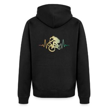 Heartbeat BMX Pulse ECG - Veste à capuche bio Premium Unisexe - noir - Dos - Nico (187cm)
