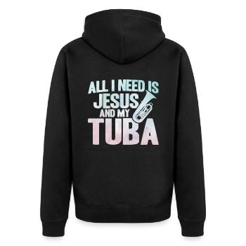 Tuba Jesus et mon cadeau de tuba - Veste à capuche bio Premium Unisexe - noir - Dos - Nico (187cm)