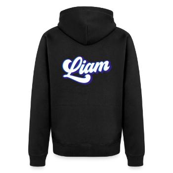 Liam | Colors changeable - Unisex Premium Organic Zip Hoodie - black - Back - Nico (187cm)
