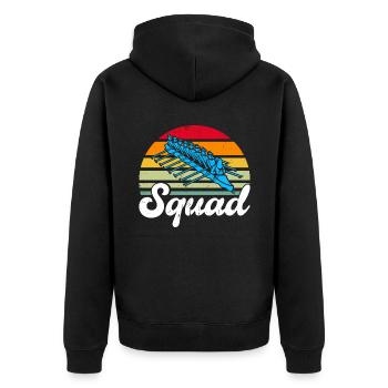 Team Rower Rower Rowing Gift - Unisex Premium Organic Zip Hoodie - black - Back - Nico (187cm)
