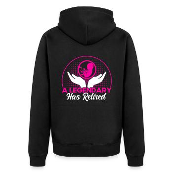 Doula Hebamme Geburtshelferin Geschenk - Unisex Premium Bio Zip Hoodie - Schwarz - Hinten - Nico (187cm)