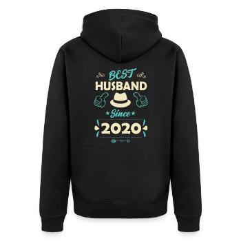 Best Husband 2020 Anniversaire de mariage Mariage de roses - Veste à capuche bio Premium Unisexe - noir - Dos - Nico (187cm)
