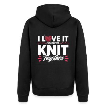 Amateurs de tricot Fil Tricot Tricot Cadeau - Veste à capuche bio Premium Unisexe - noir - Dos - Nico (187cm)