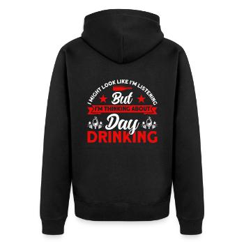 Trinken Party Strand Weingläser Geschenk - Unisex Premium Bio Zip Hoodie - Schwarz - Hinten - Nico (187cm)