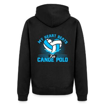 Kanupolo Kanupolo Spieler Kanupolo spielen Geschen - Unisex Premium Bio Zip Hoodie - Schwarz - Hinten - Nico (187cm)