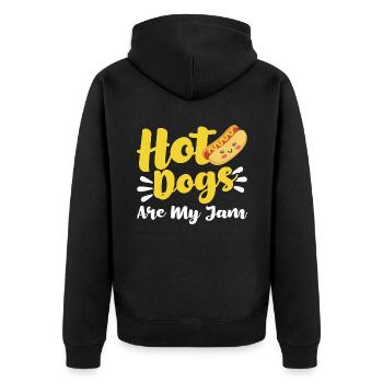 Hot Dogs sind meine Marmelade Hot Dog Geschenk - Unisex Premium Bio Zip Hoodie - Schwarz - Hinten - Nico (187cm)