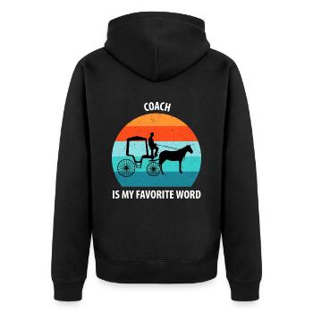 Kutscher Kutsche Pferdekutscher Kutschieren - Unisex Premium Bio Zip Hoodie - Schwarz - Hinten - Nico (187cm)