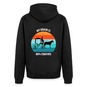Calèche de cocher Calèche tirée par des chevaux Calèche - Veste à capuche bio Premium Unisexe - noir - Dos - Nico (187cm)
