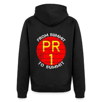 Madeira Walking Tour PR 1 From Summit To Summit - Unisex Premium Organic Zip Hoodie - black - Back - Nico (187cm)