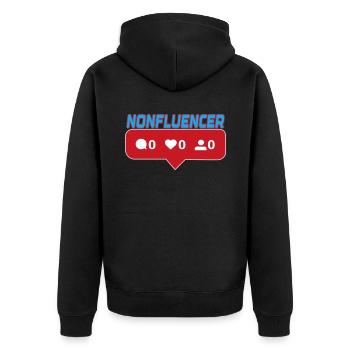 Nonfluencer Colors changeable - Unisex Premium Organic Zip Hoodie - black - Back - Nico (187cm)