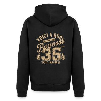 35 Jahre alte Bogosse - Unisex Premium Bio Zip Hoodie - Schwarz - Hinten - Nico (187cm)