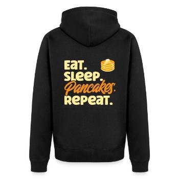 Crêpes Petit déjeuner Crêpes Fluffiger Flachk - Veste à capuche bio Premium Unisexe - noir - Dos - Nico (187cm)