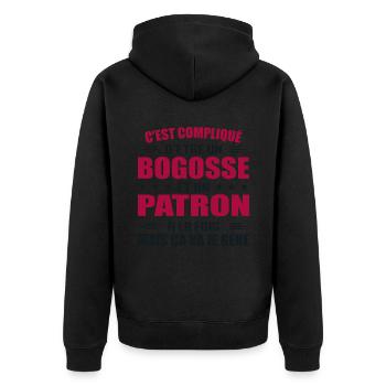 It's Hard To Be A Bogosse And A - Unisex Premium Organic Zip Hoodie - black - Back - Nico (187cm)