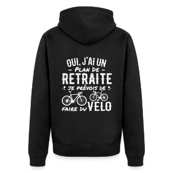 Retired Cycling Retirement Plan Cycling Cycling - Unisex Premium Organic Zip Hoodie - black - Back - Nico (187cm)