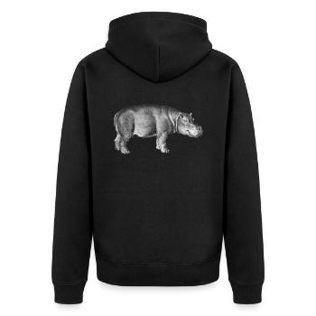 hippopotame - Veste à capuche bio Premium Unisexe - noir - Dos - Nico (187cm)