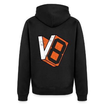 Conception de moteur V8 cylindres pour les fans de muscle car - Veste à capuche bio Premium Unisexe - noir - Dos - Nico (187cm)