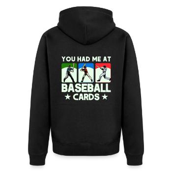 Carte de baseball Collection de cartes de sport Cadeau - Veste à capuche bio Premium Unisexe - noir - Dos - Nico (187cm)
