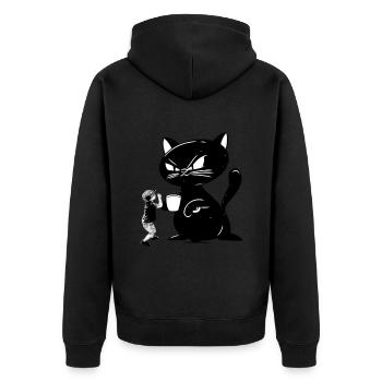 Katt - Premium økologisk unisex-hettejakke - svart - Bak - Nico (187cm)