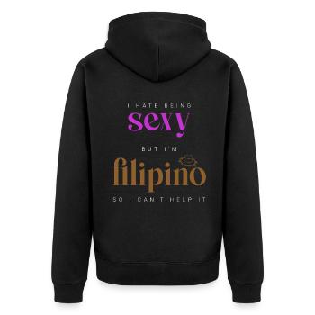 Sexy philippinisches Design für stolze Pinoys - Unisex Premium Bio Zip Hoodie - Schwarz - Hinten - Nico (187cm)