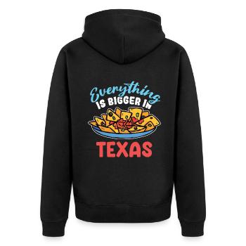 Nachos in Texas design for proud Texans - Unisex Premium Organic Zip Hoodie - black - Back - Nico (187cm)