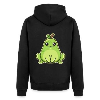 Frog pear design for frog lovers - Unisex Premium Organic Zip Hoodie - black - Back - Nico (187cm)