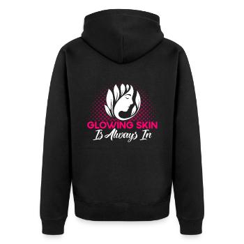 Maskenbildner Kosmetik Kosmetikerin Geschenk - Unisex Premium Bio Zip Hoodie - Schwarz - Hinten - Nico (187cm)