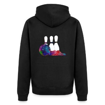 Bowling sport art #bowling #sport - Veste à capuche bio Premium Unisexe - noir - Dos - Nico (187cm)