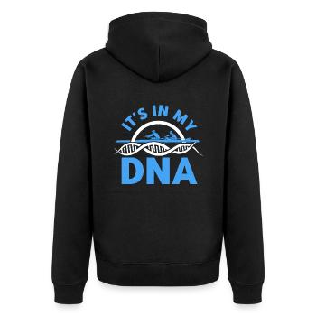Rudern Mannschaft Rudern Mannschaft Ruderer Gesche - Unisex Premium Bio Zip Hoodie - Schwarz - Hinten - Nico (187cm)