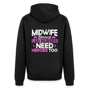 Doula Obstetrician Obstetrician Gift - Unisex Premium Organic Zip Hoodie - black - Back - Nico (187cm)