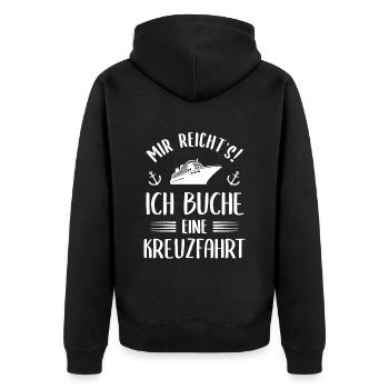 Kreuzfahrtschiff Schiffreise Kreuzfahrer Geschenk - Unisex Premium Bio Zip Hoodie - Schwarz - Hinten - Nico (187cm)