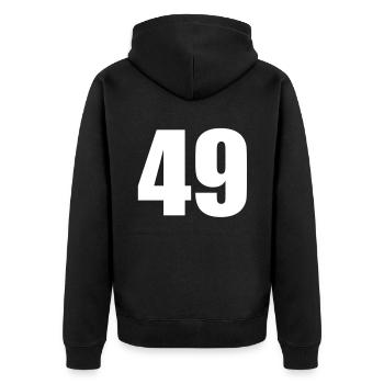 49 - Unisex Premium Bio Zip Hoodie - Schwarz - Hinten - Nico (187cm)