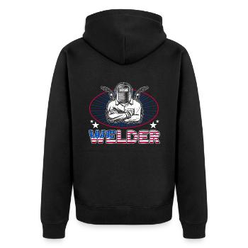 Soudeur SOUDEUR USA Cadeau patriotique - Veste à capuche bio Premium Unisexe - noir - Dos - Nico (187cm)