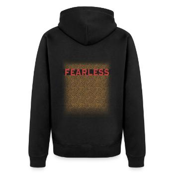 Fearless - Unisex Premium Organic Zip Hoodie - black - Back - Nico (187cm)